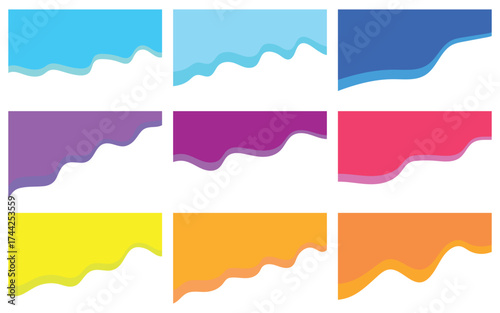 "Abstract Curved Divider Shapes for Web Design – Modern Wave, Drop, and Gradient Banner Elements"