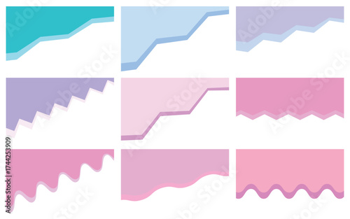"Abstract Curved Divider Shapes for Web Design – Modern Wave, Drop, and Gradient Banner Elements"