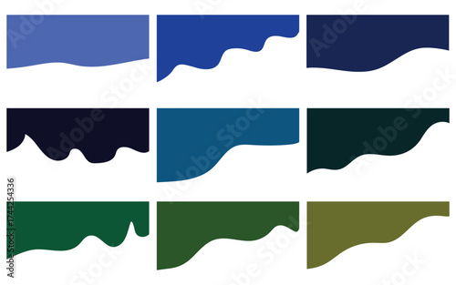 "Abstract Curved Divider Shapes for Web Design – Modern Wave, Drop, and Gradient Banner Elements"
