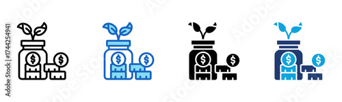 Savings Milestone icon Multi Style Vector Illustration