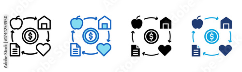Necessities icon Multi Style Vector Illustration