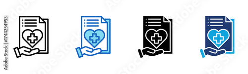 Health Insurance icon Multi Style Vector Illustration