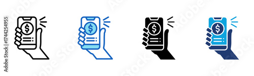 Mobile Banking icon Multi Style Vector Illustration