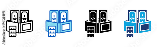 Personal Wallet icon Multi Style Vector Illustration