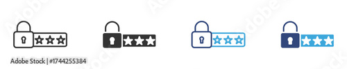 Password icon set, Security icon . Padlock with password icon. vector illustration . 