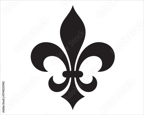 Classic fleur-de-lis symbol black vector illustration