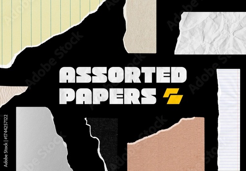 Assorted Ripped Paper Elements Collection