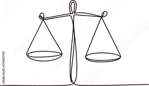 Black outline of a balance scale justice weighing