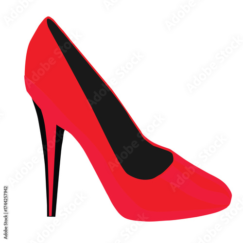Vibrant Red High Heel Shoe: Elegant Stiletto for Fashion, Glamour, and Special Occasions