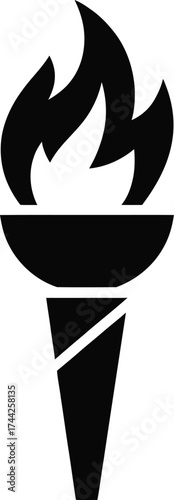 Torch flame vector icon illustration for olympic games and symbol of inspiration
