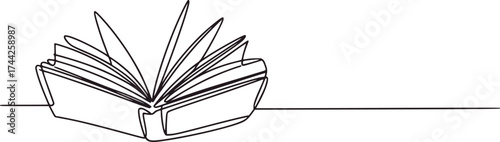 Open book with fanned pages reading