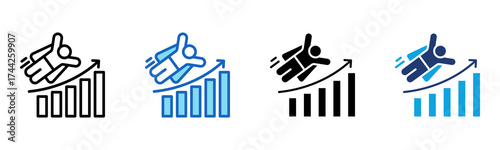 Growth Strategy icon Multi Style Vector Illustration