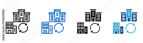 Business Transformation icon Multi Style Vector Illustration