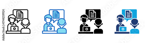 Client Advisory icon Multi Style Vector Illustration