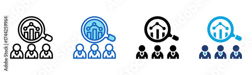 Performance Review icon Multi Style Vector Illustration