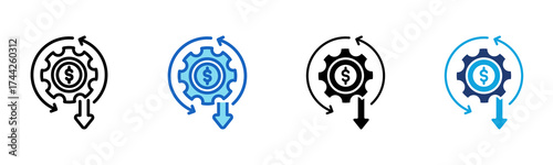 Cost Optimization icon Multi Style Vector Illustration