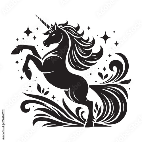 Wallpaper Mural unicorn silhouette vector set Torontodigital.ca