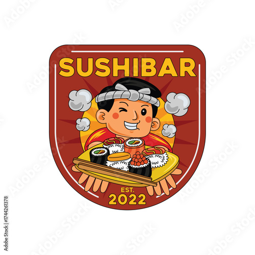 sushi restarurant logo template