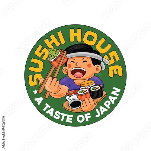 sushi restarurant logo template