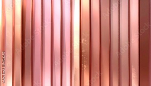 Abstract background of vertical pink and gold light lines, creating a modern, elegant, and futuristic design.	