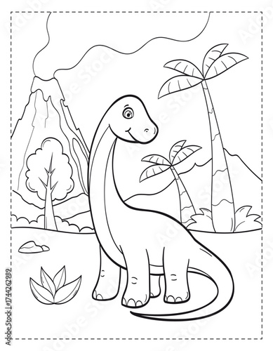 Linear style drawing of Brachiosaurus