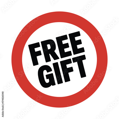 Bold free gift circle sticker promotion