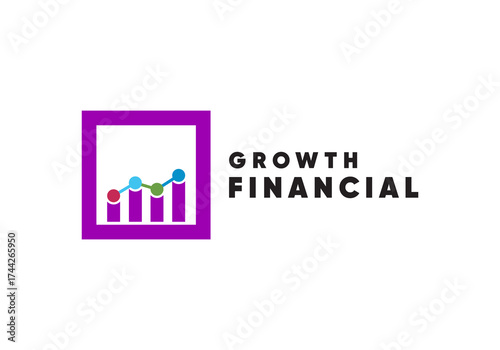 financial growth statistics illustration icon logo vector