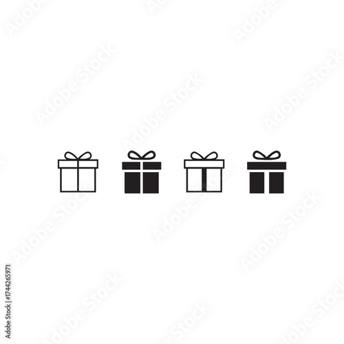 Minimalist Small Gift Boxes Icon Set