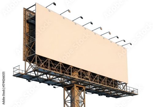 Blank billboard ready for advertising custom messaging and outdoor marketing campaigns isolated on transparent background
