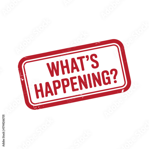 What s happening question mark stamp