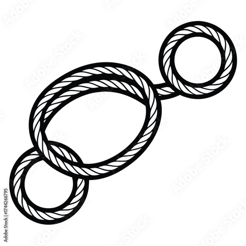 boat mooring rope simple line art silhouette vector icon