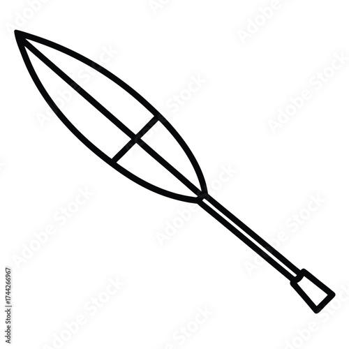 boat oar simple line art silhouette vector icon