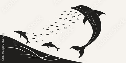 silhouette of a dolphin