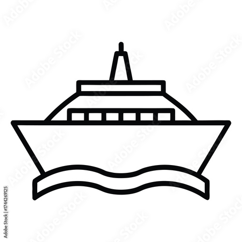 cruise deck simple line art silhouette vector icon