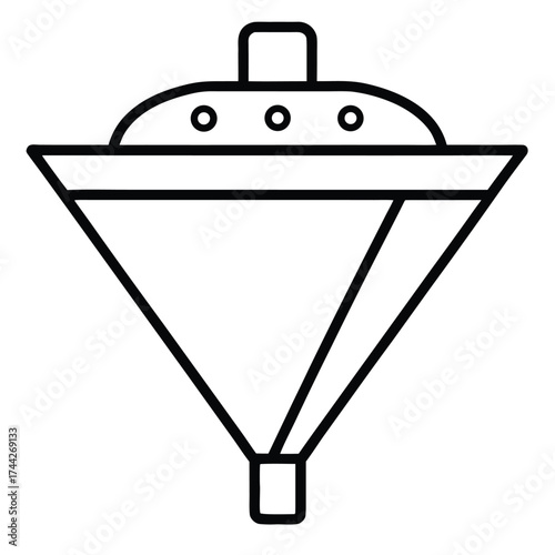 cruise funnel simple line art silhouette vector icon