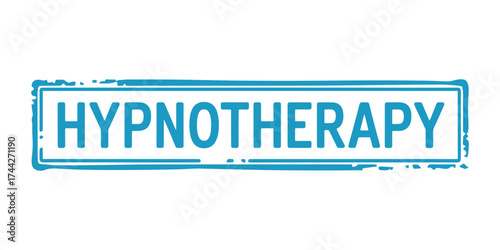 Hypnotherapy stamp with distressed blue and green texture