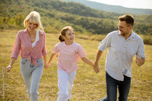 Family enjoys a cheerful af...
