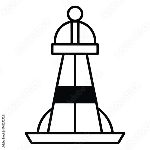 harbor buoy simple line art silhouette vector icon