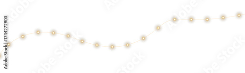 Bright holiday garland PNG isolated on white