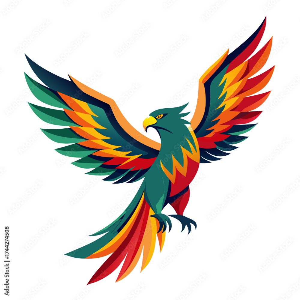Obraz premium Colorful flying eagle vector,