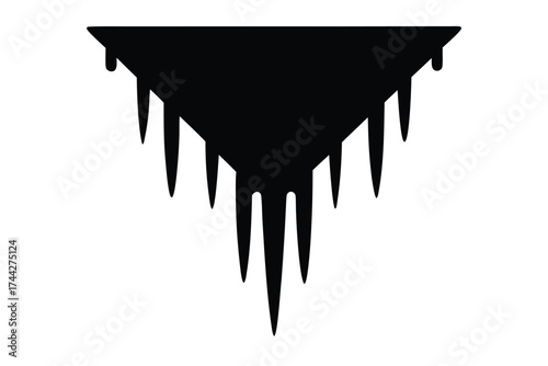 icicle dripping simple line art silhouette vector icon