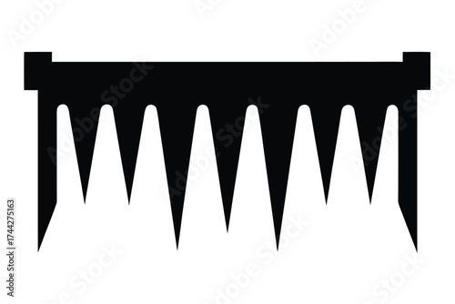 icicle fence simple line art silhouette vector icon