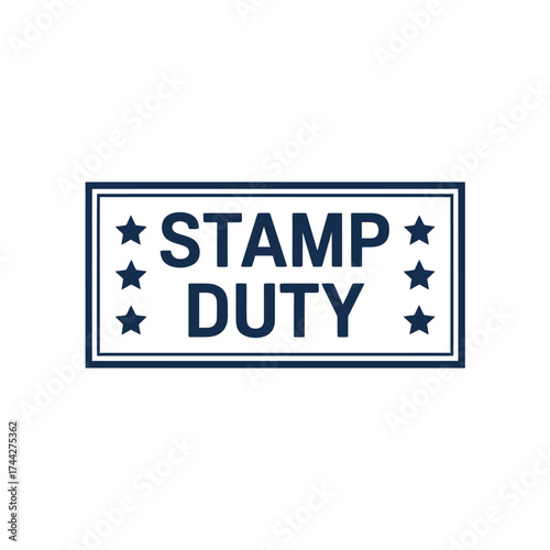 Stamp duty sign with stars and border