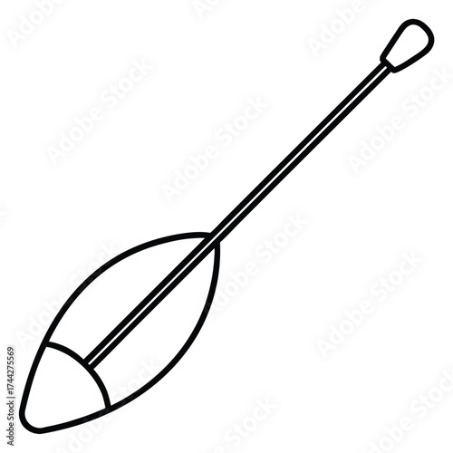 kayak paddle simple line art silhouette vector icon
