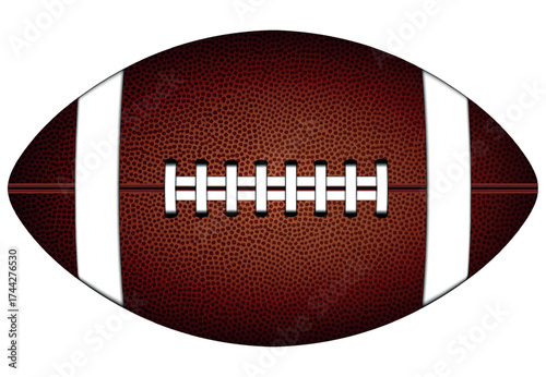 American football ball isolated on white background, a football or soccer ball vector illustration