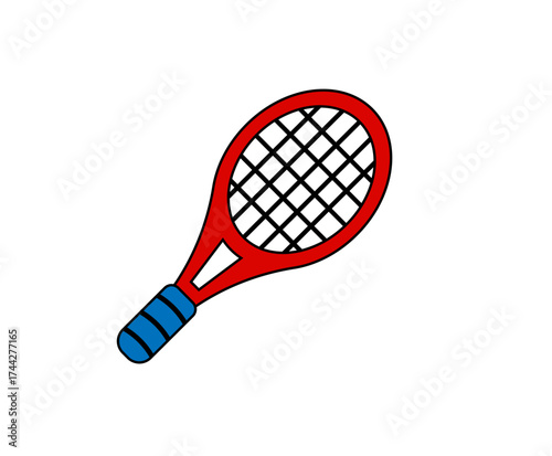 Cartoon Tennis Racket. Vector Illustration