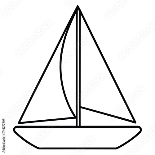 sail mast outline simple line art silhouette vector icon