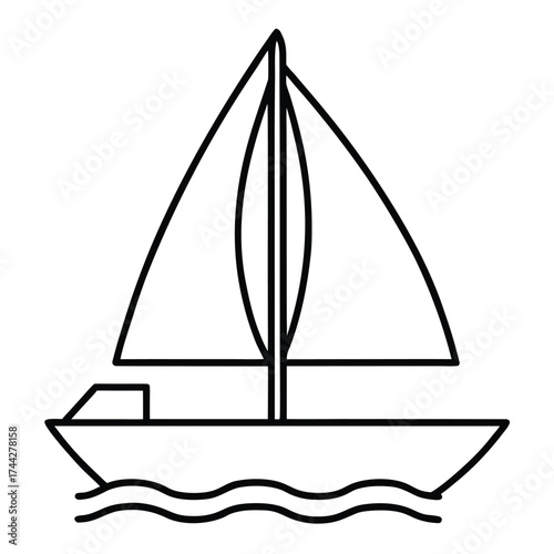 sailboat regatta simple line art silhouette vector icon