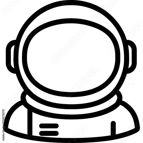 Astronaut helmet outline icon vector