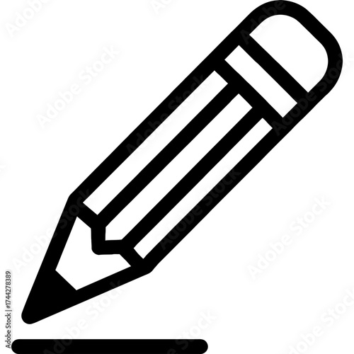 Pencil writing outline icon vector